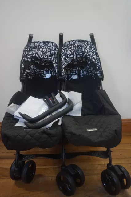 Cosatto Supa Dupa Double Stroller – Twin Pushchair - Silhouette - NEW - RRP £399