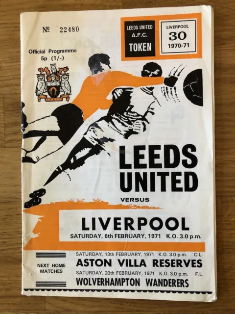 Leeds Utd Vs Liverpool 1970-71 football programme & Football League Review.