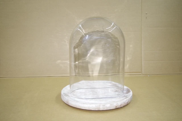 DÔME EN VERRE Cloche Globe Avec Socle 30 CM Haut X 22 Chute de la