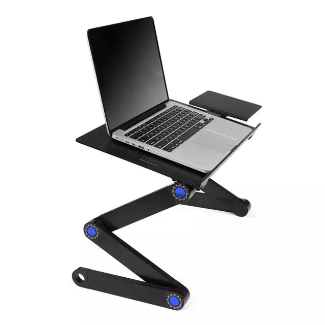 Portable Foldable Laptop Stand Desk Table Tray Adjustable Bedside w Mouse Pad