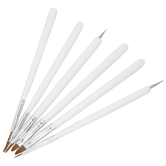 6x Set Pennelli Con Manico In Legno Acrilico Pennello Ad Acquerello