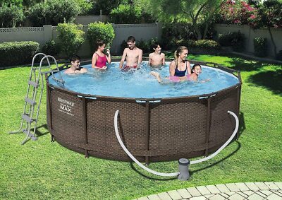 POMPA 366cm 12FT cornice rotonda fuori terra Pool Set 12in1 GIARDINO PISCINA 