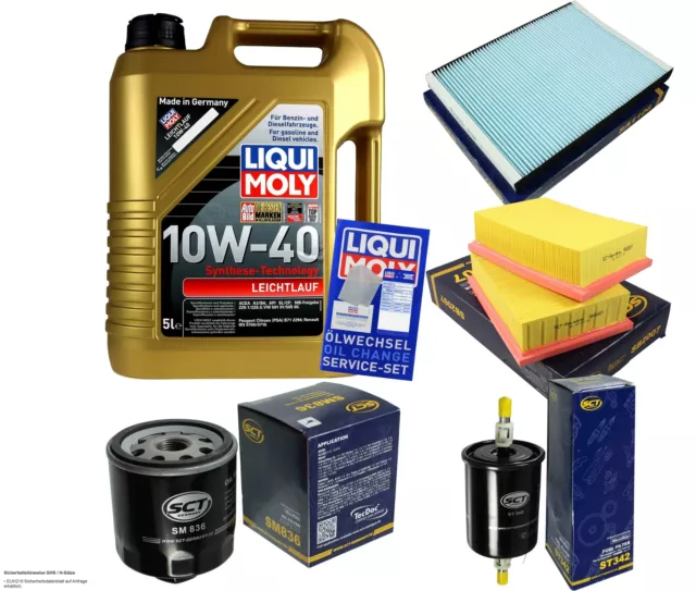 INSPEKTIONSKIT FILTER LIQUI MOLY ÖL 5L 10W-40 für VW Polo 6N2 1.4 1.0 Lupo 6X1