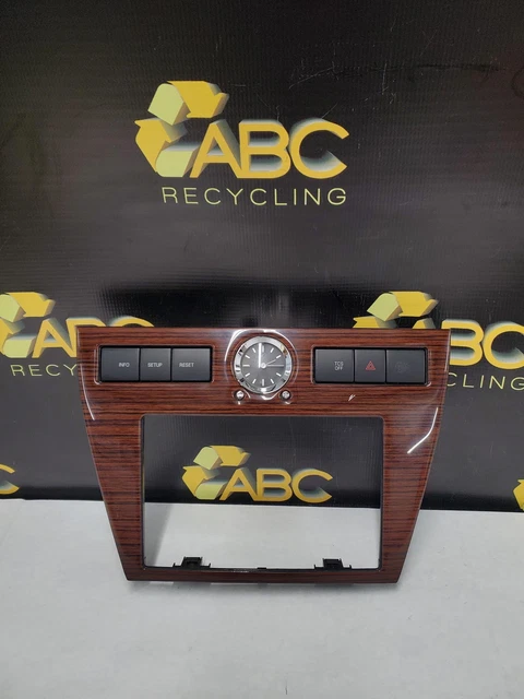 2007 Ford Fusion Radio Bezel Trim Wood Grain w/ Hazard Switch & Clock OEM