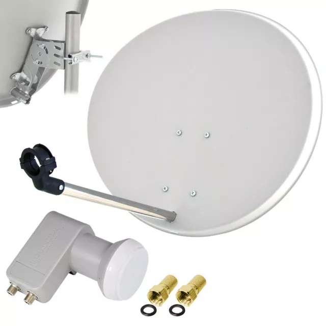 FULL HDTV HD Digitale SAT Anlage 60 cm Satelliten Spiegel + TWIN LNB 0,1 Opticum