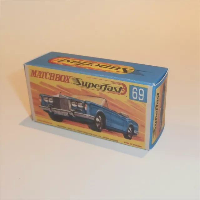 Matchbox Lesney Superfast 69 c Rolls Royce Silver Shadow G Style Repro Box