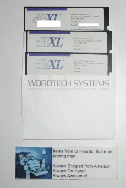 dbXL Version 1.1 dBase III compatible software 1985-1986