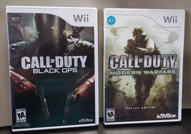 Wii Call of Duty Black Ops AND Call of Duty Modern Warfare (Reflex Edition)