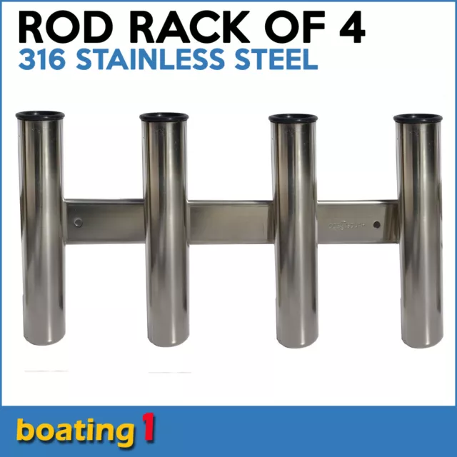 4 Way Rod Combing Rack - 316 Stainless Steel Rod Holder Storage Fishing