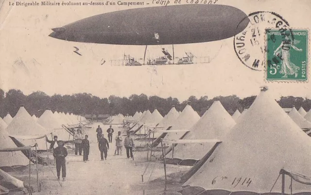CPA 51 Marne AIRCRAFT CAMP DE CHALONS Airlineable Moving on the Camp 1914