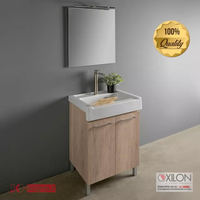 Mobile Lavatoio 90x50 con Vasca in Ceramica Alto Design Lavarredo a Terra| Xilon