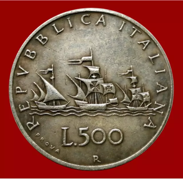 500 Lire 1957 Caravelle Bandiere Controvento Repubblica Italiana 1958-2001 copia