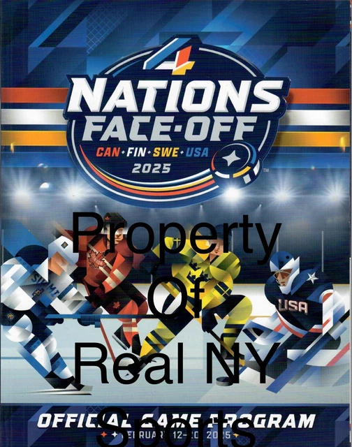 2025 NHL 4 Nations Face-Off Program Crosby Mcdavid Usa Canada Bonus Htf ...