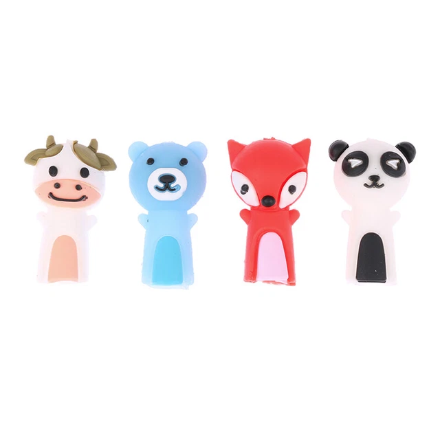 4 pz/set cartoni animati volpe panda tappo matita protezione matita estensione strumento di scrittura ❤XH