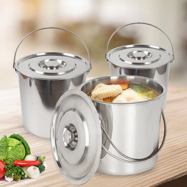 12 L cubo de acero inoxidable cubo de cocina cubo de agua con tapa cubo de leche cubo de cubo de cubitos de hielo