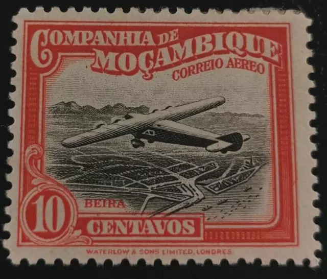 Mozambique: 1935 Airmail - Airplanes 10 C. (Collectible Stamp).