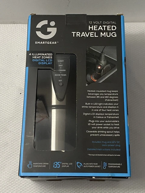NEW! Smartgear 12 Volt Digital Heated Travel Mug, Factory Sealed