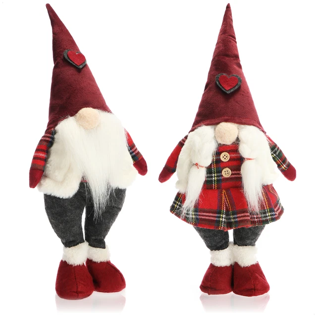 2x Premium Weihnachts-Wichtelpaar für die Weihnachtsdeko, Nordpol-Figuren