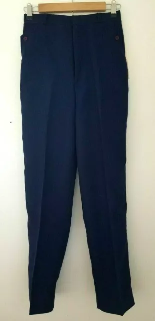 Vintage Stamford Pants Trousers 12 Navy Blue Solid Straight Leg Dress Pants New