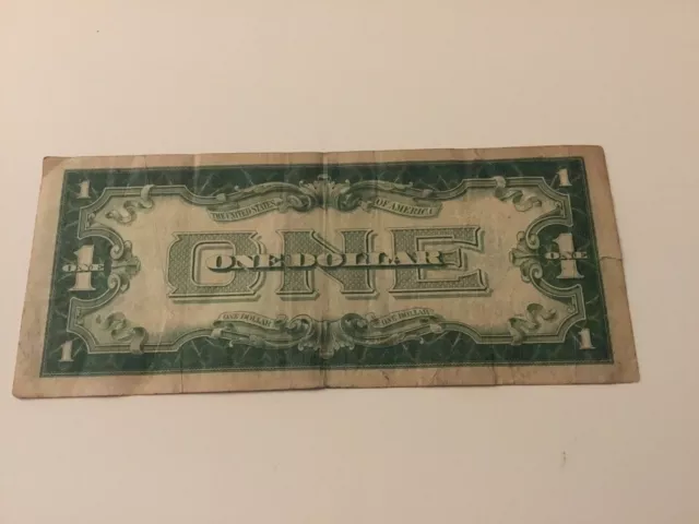 Vintage Rare 1928-C Silver Certificate One Dollar Bill Woods Woodin Funnyback 3