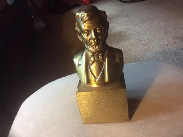 Abraham Lincoln Bust 6” solid brass Heavy! Brass Abraham Lincoln.