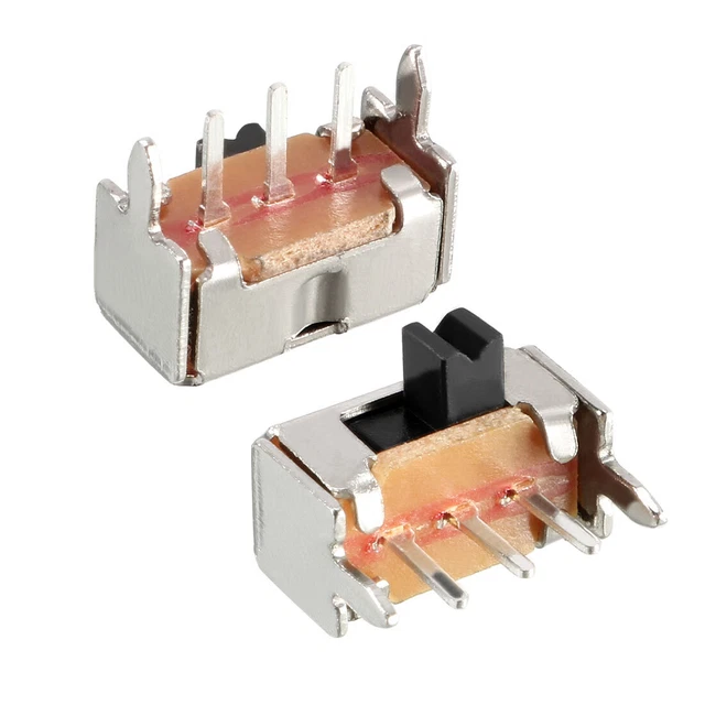 20 pezzi interruttore orizzontale 2 mm SPDT 1P2T 3 terminali PCB piastra di arresto