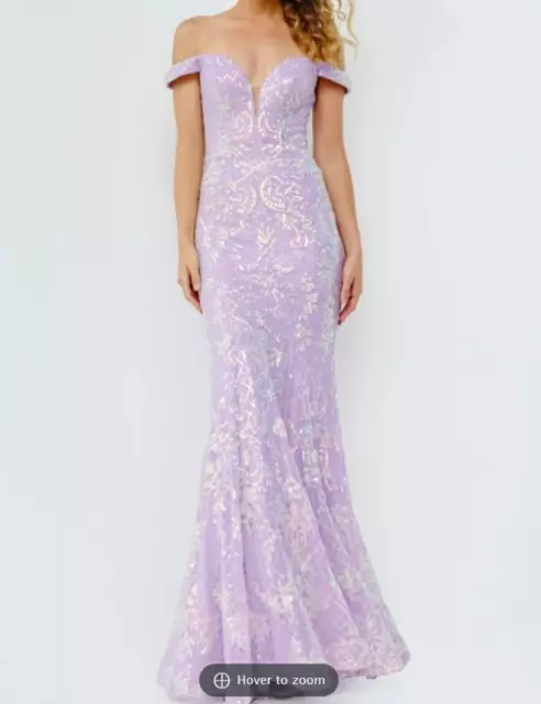 Jovani JVN04515 Lilac Dress Size 12 NWT 3