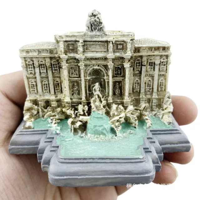 Miniature Rome Trevi Fountain Fontane Poly Model Souvenir Italy Ornaments Statue
