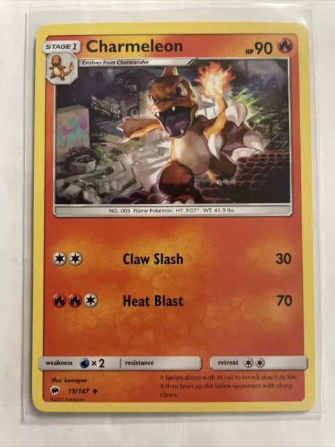 Charmeleon 19/147 Uncommon Sun & Moon Burning Shadows Pokemon - NM Near Mint