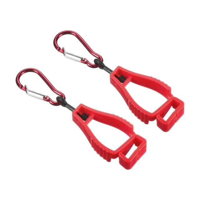 Guanto Protezione,2pz Guanti Afferra Cattura Evita Perdita Gancio Clips,Rosso