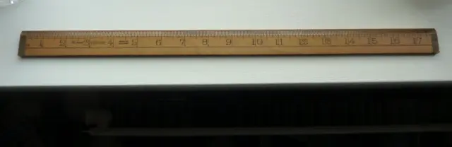 Rabone 1040 18 Inch Boxwood Ruler With Brass Ends - Vg Condition - Scarce Item