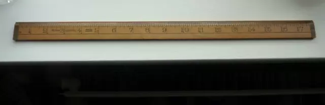 Rabone 1040 18 Inch Boxwood Ruler With Brass Ends - Vg Condition - Scarce Item Rabone 1040 18 Inch Boxwood Ruler With Brass Ends - Vg Condition - Scarce Item