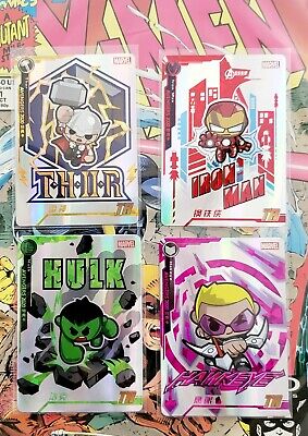 Camon Marvel Avengers TR Chibi cards Ironman,Thor,Hulk & Hawkeye