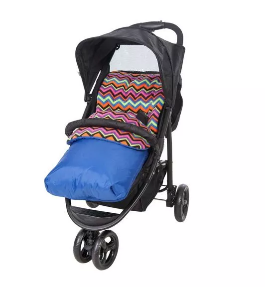 Baby Kinderwagen/Kinderwagen 2-Wege Universal Gemütliche Vliesunterlage Fußmuff Futter blau