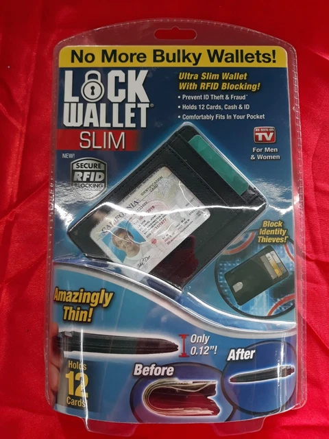Lock Wallet Slim with RFID Protection Technology that Holds 12 Cards and Money