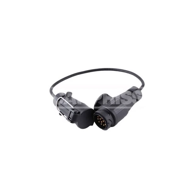 aanhangerkabeladapter, aanhangerstekker, veerkabel, aanhangerstekker, 7- polig naar 13-polig, 12V autostekker met veer, verlengkabel, messing, waterdichte kabel, totale lengte ca