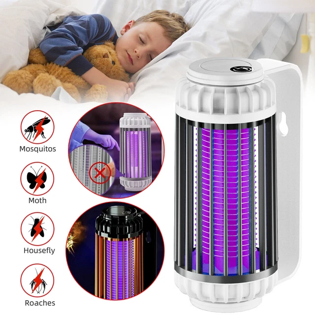 MZSM Lampada Antizanzare LED Con Luce UV – USB, Silenziosa, Per Interni Ed Esterni, Colore Bianco (19 Cm)