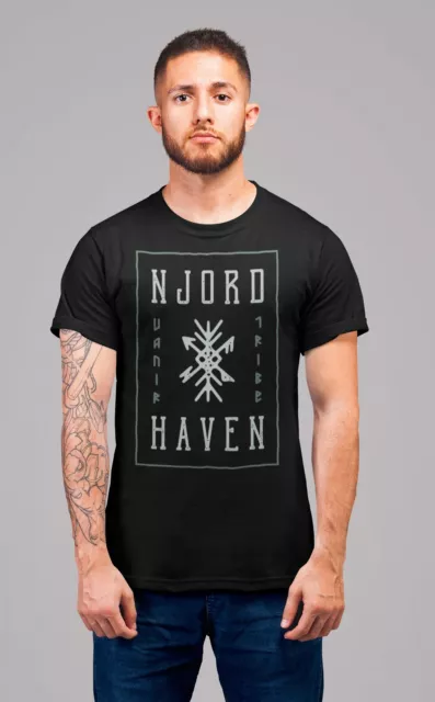 Men's Viking T Shirt Njord Haven Viking Shirt Vanir Shirts Runes Shirt Vintage G 2