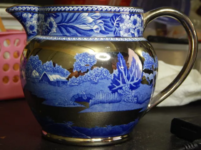 Vintage Wedgwood of Etruria Barlaston Fallow Deer Blue Silver Creamer/Pitcher
