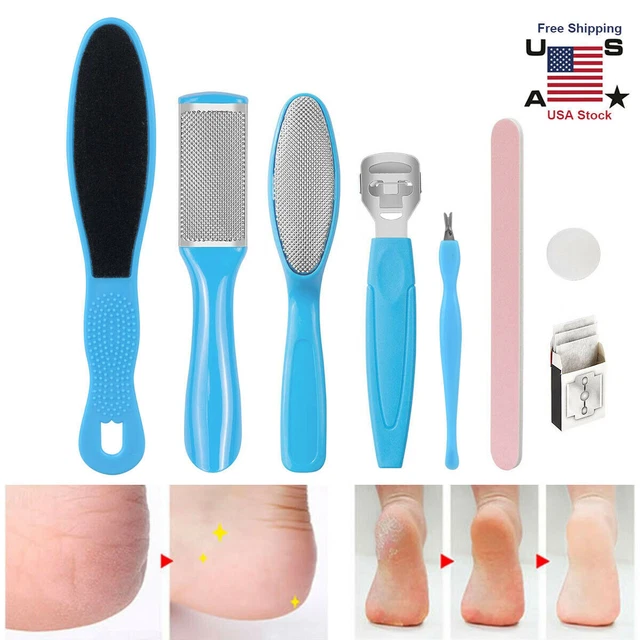 Juego de herramientas de pedicura removedor CALLUS 8 piezas lima para pies cepillo raspador uñas