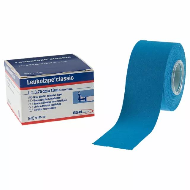 BSN Leukotape Classic, Sport Tape, Tape Verband, 10 m x 3,75 cm, blau