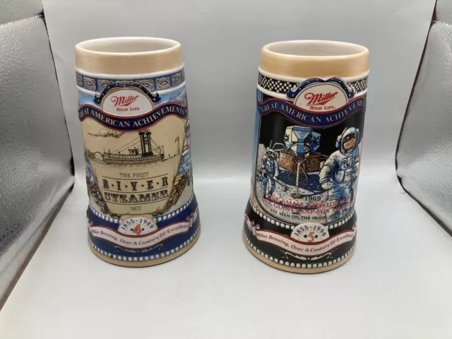 Lot of (3) vintage Miller Brewing Company Beer Steins Mugs