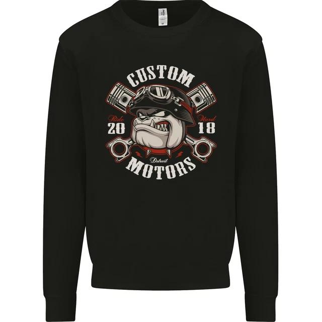 Felpa Maglione Maglione Maglione Moto Moto Biker Moto Bulldog Personalizzata