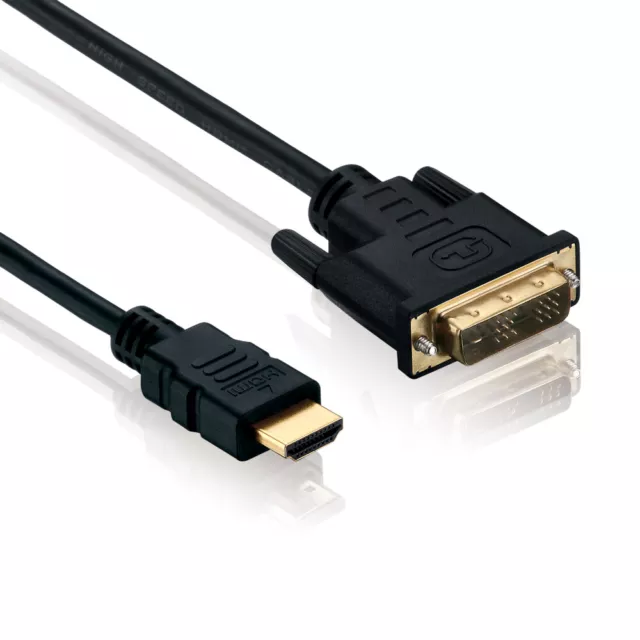 deleyCON HDMI auf DVI Kabel 1080p PC Computer Monitor Beamer TV Kabel 0,5m - 15m