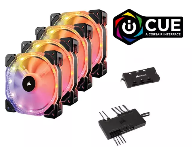 Corsair  HD120  RGB ICUE Four 4X 120mm Fan Pack + Commander Controller + HUB