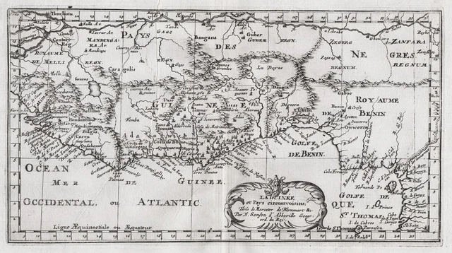 Western Africa Guinea Sierra Leone Liberia Ghana Benin Map Card Sanson 1680