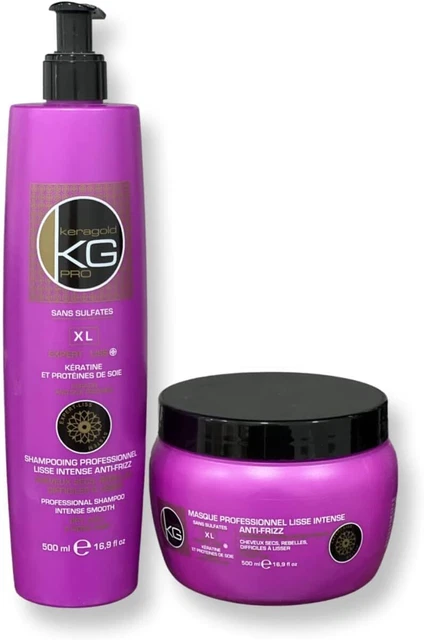 Pack Ultime Liss Keragold - Shampooing Et Après-Shampooing Sans Sulfates, à La Kératine Et Soie