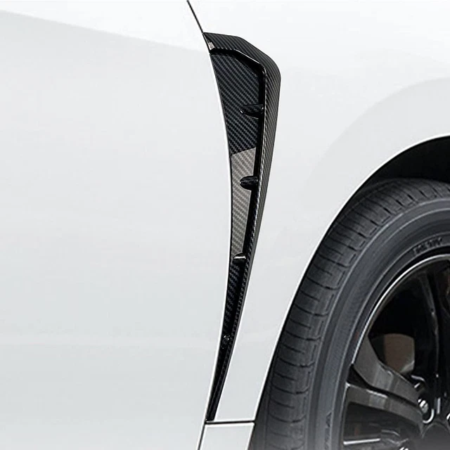 Intake Hole Compatible Fender Sticker Car Fender Side Vents Black Spoiler ABS