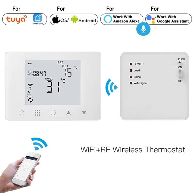 Thermostat WiFi programmable hebdomadaire pour chaudière à gaz et contrôle du