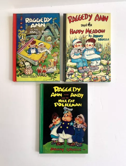 Vintage 1961 Raggedy Ann & Andy By Johnny Gruelle (Set Of 3) Hardcover Books